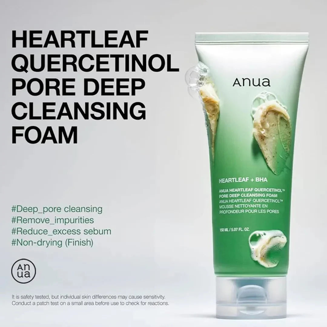 Anua Heartleaf Pore Control Cleansing Foam Super Value Set - 2 Full Size Bottles + Bonus Mini